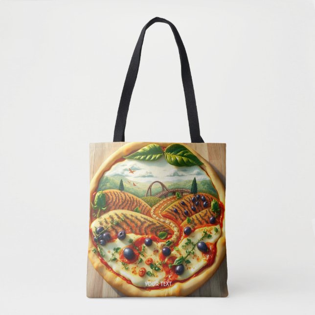 Fantasy Cute Whimsical Italian Landscape Tote Bag (Front)
