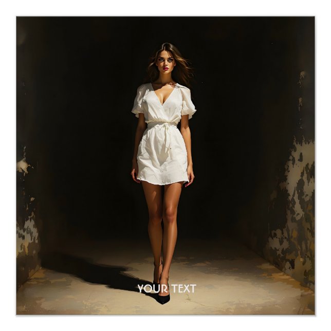 Fantasy Cute White Dress Girl Poster (Front)