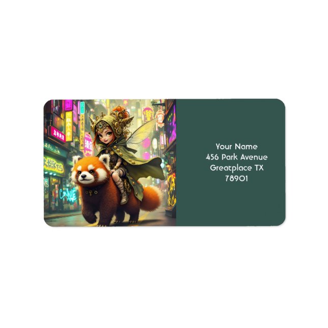 Fantasy Cute Wild Panda Ride Label (Front)