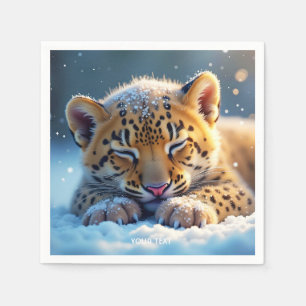 Fantasy Cute Winter Baby Leopard Napkins