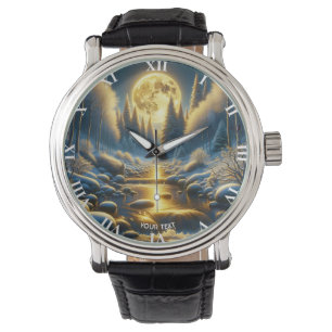 Fantasy Cute Winter Moon River Watch