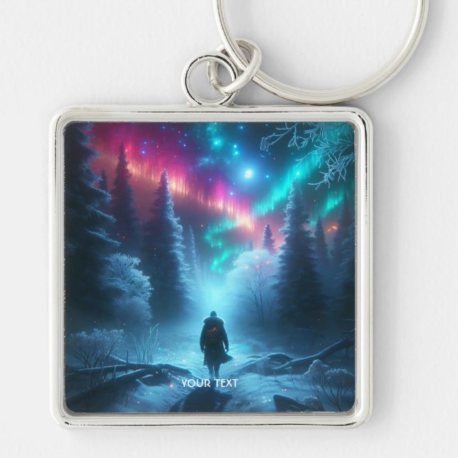 Fantasy Cute Winter Path Snow Keychain (Front)