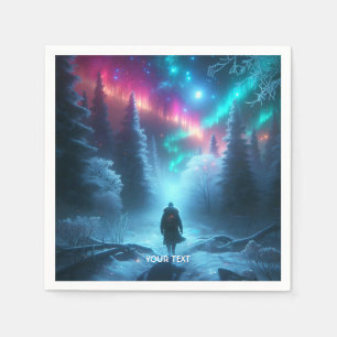 Fantasy Cute Winter Path Snow Napkins