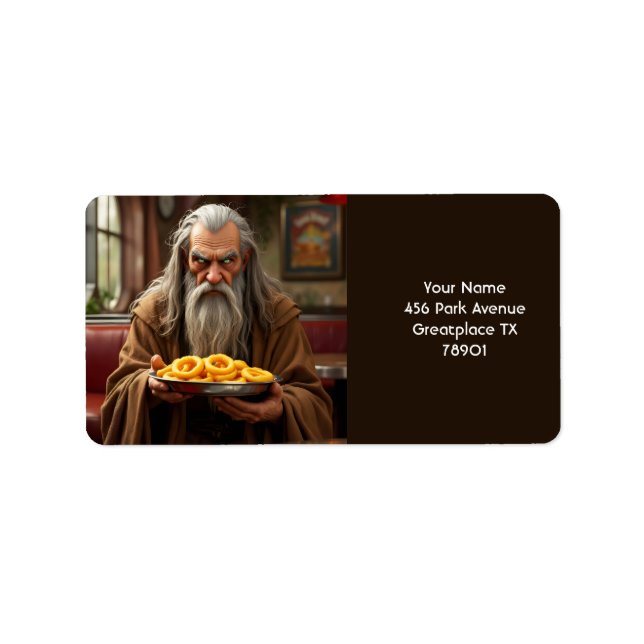 Fantasy Cute Wizard Onion Rings Label (Front)