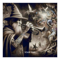 Fantasy Cute Wizard Trumpet Forest