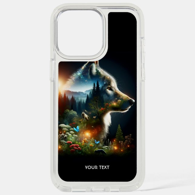 Fantasy Cute Wolf Double Exposition Speck iPhone Case (Front)