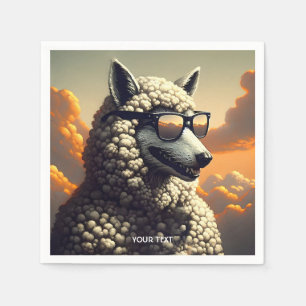 Fantasy Cute Wolf Dressed Sheep Napkins