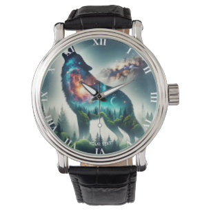 Fantasy Cute Wolf Forest Space Watch
