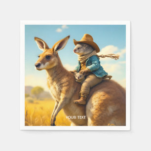 Fantasy Cute Wombat Kangaroo Koala Napkins