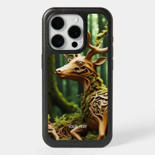 Fantasy Cute Wooden Carving Deer iPhone 15 Pro Case