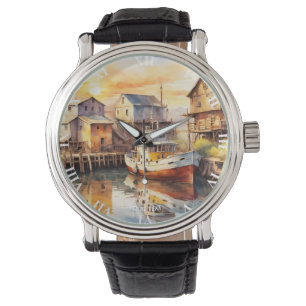 Fantasy Cute Wooden Fishing Trawler Watch