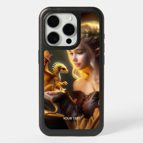 Fantasy Cute Yellow Baby Dragon iPhone 15 Pro Case
