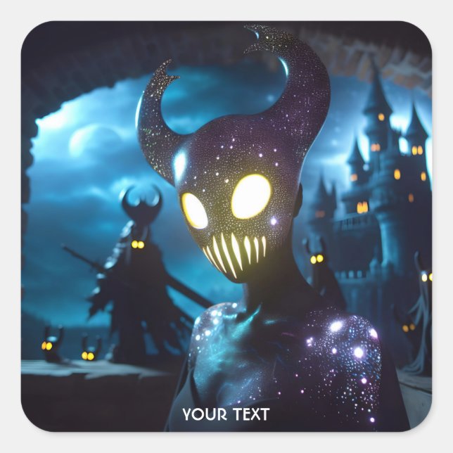 Fantasy Cute Yellow Eyes Mask Square Sticker (Front)