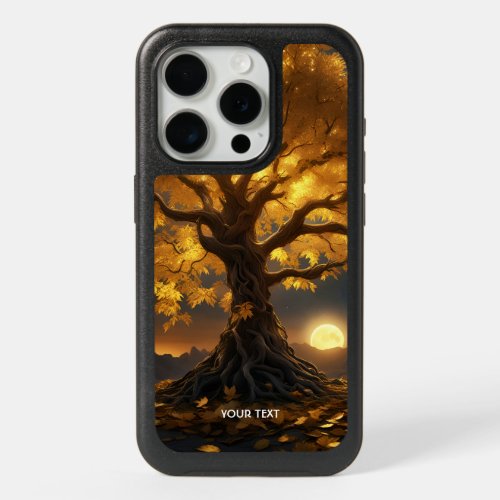 Fantasy Cute Yellow Tree Moon iPhone 15 Pro Case