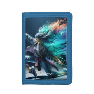 Fantasy Cute Young Dancing Girl Tri-fold Wallet