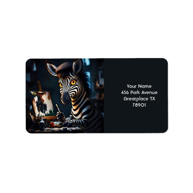Fantasy Cute Zebra Face Painting Label (Front)