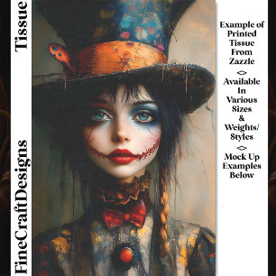 Fantasy Dark Gothic Alice Portrait DW5B Decoupage Tissue Paper