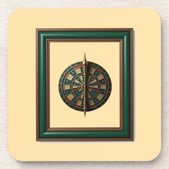 Fantasy Dart Board With Futuristic Dart Beverage Coaster (Front)