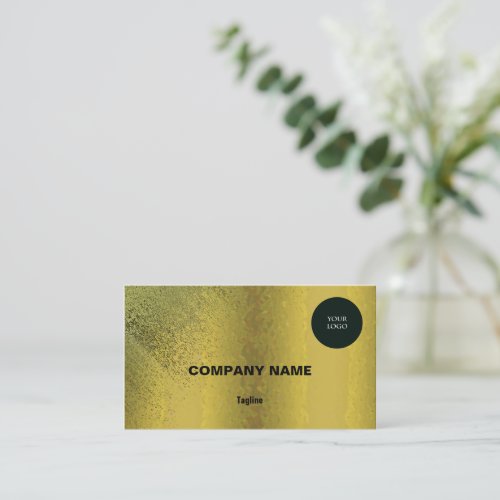 Fantasy Deep Gold and Green Glitter Business Card