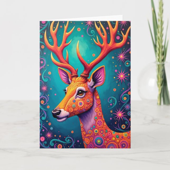 Fantasy Deer Christmas Card (Front)