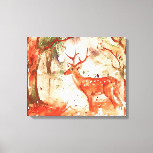 Fantasy Deer Mammal Forest Nature Outdoors Canvas Print