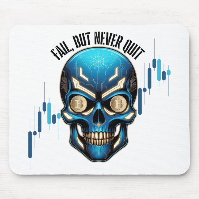 Fantasy Design | Crypto Btc | Motivation | Blue Mouse Pad (Front)