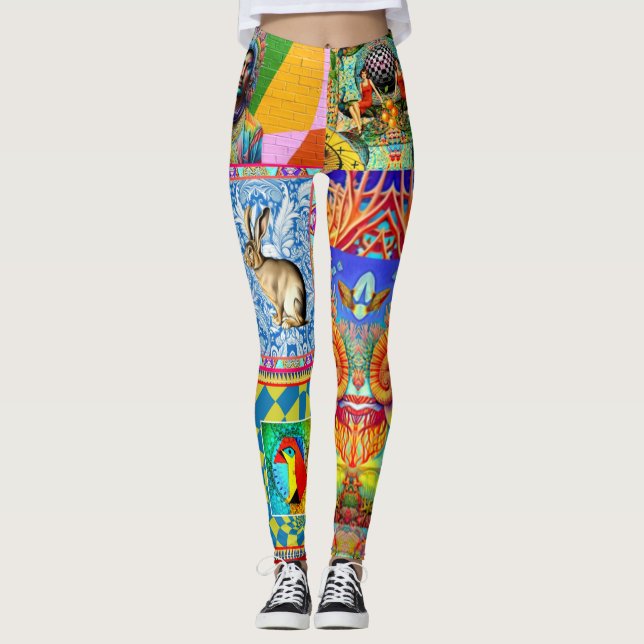 FANTASY DESIGNER COLLAGE LEGGINGS (Front)