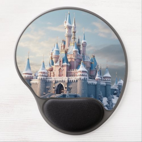 Fantasy digital castle in the mountains  gel mouse pad