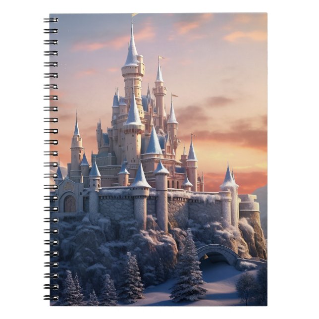 Fantasy digital castle in the mountains  notebook (Front)