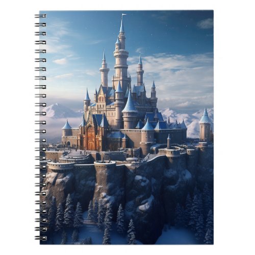 Fantasy digital castle in the mountains  notebook