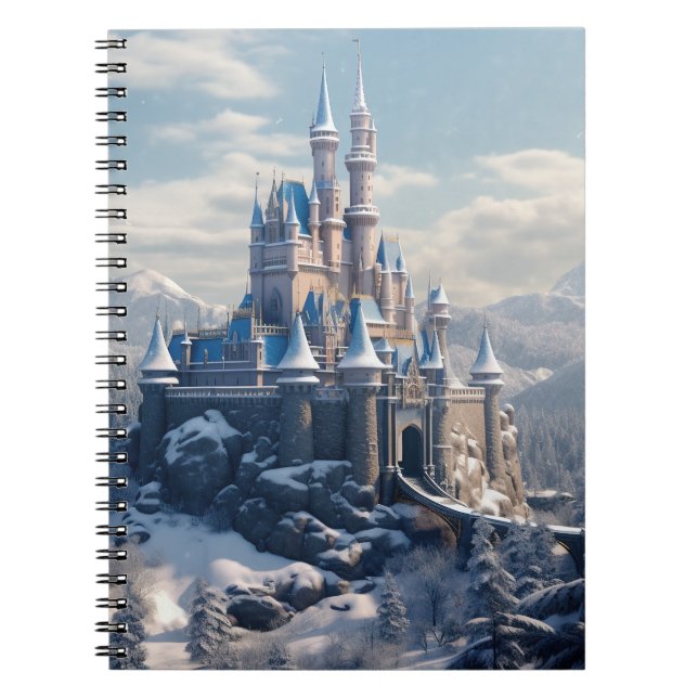 Fantasy digital castle in the mountains  notebook (Front)
