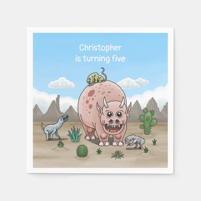 Fantasy dinosaur napkins (Front)