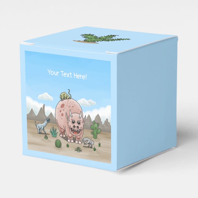 Fantasy Dinosaurs Favor Boxes (Front Side)