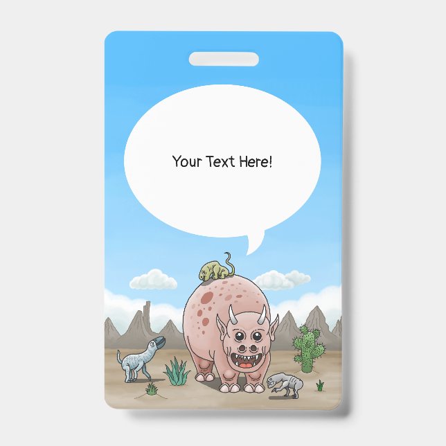 Fantasy Dinosaurs in the Desert Badge (Front)