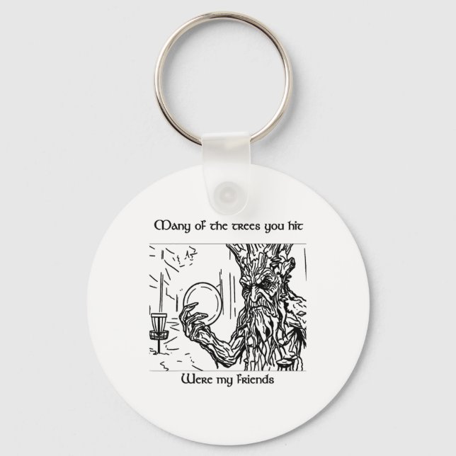 Fantasy Disc Golf Tree Ent Stylized Light Colors  Keychain (Front)