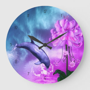 Fantasy Dolphin Large Clock