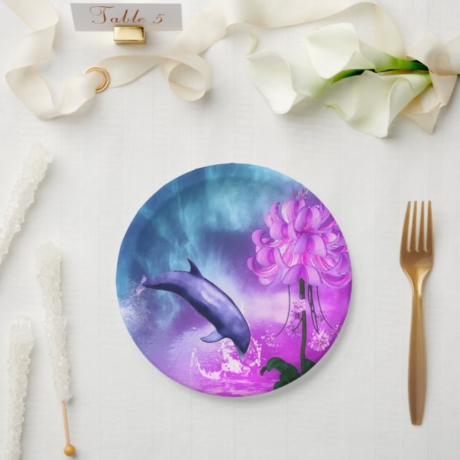 Fantasy Dolphin Paper Plates (Wedding)
