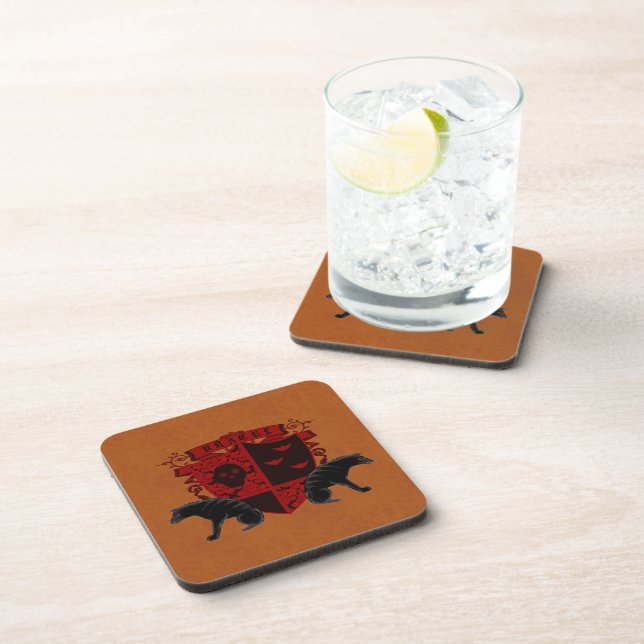 Fantasy Dracula Crest with Hellhounds Coaster Set (Right Side)