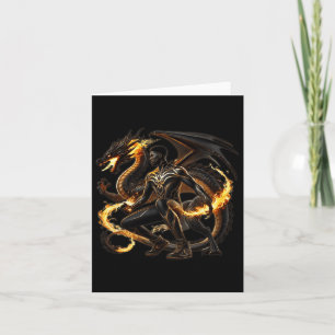 Fantasy Dragon African American Black Man Superher Card
