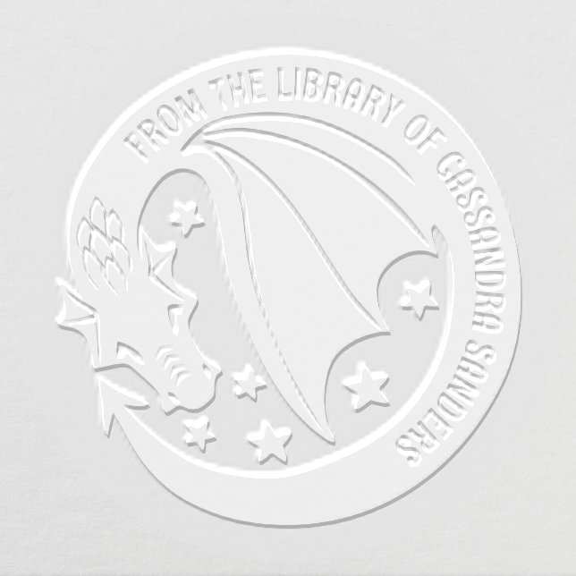 Fantasy Dragon Among Stars From the Library of Embosser (Design)