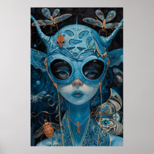 Fantasy Dragon Art Poster Mythical Creature Draw