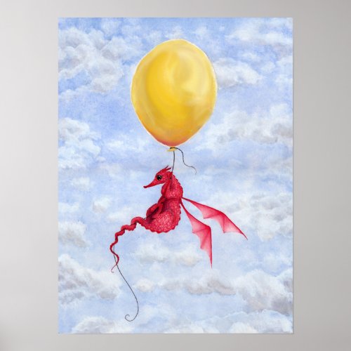 Fantasy Dragon Art Poster _ Up in the Air