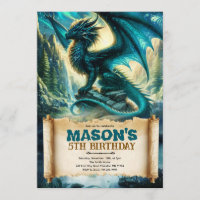 Fantasy Dragon Birthday Invitation