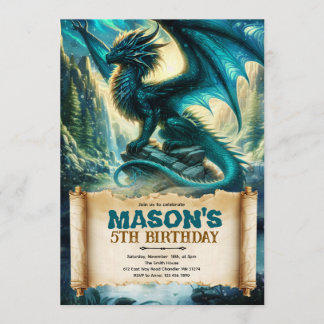Fantasy Dragon Birthday Invitation