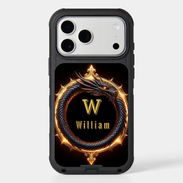 ✨ Fantasy Dragon Custom Name Ring Otterbox iPhone Case (Back)