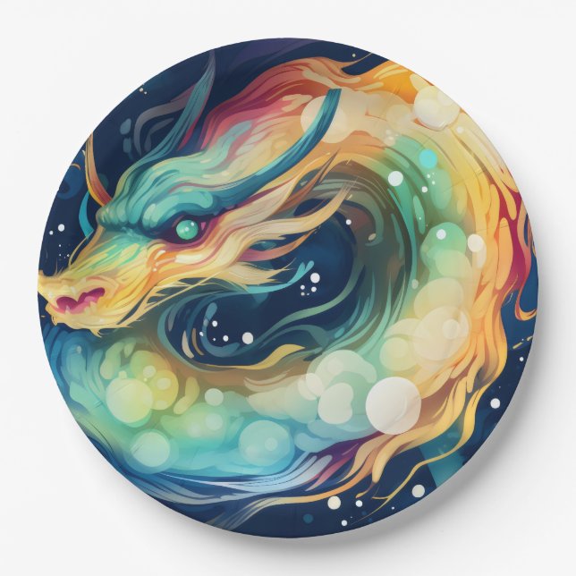 Fantasy Dragon Dream Animal 14 Paper Plates (Front)
