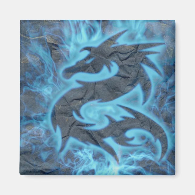 Fantasy Dragon Flame Fridge Magnet (Front)