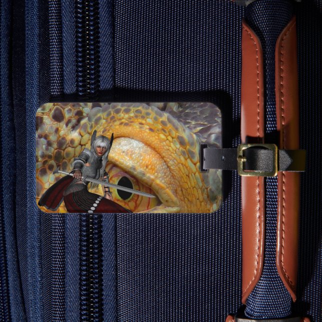 Fantasy Dragon Folk tale Luggage Tag (Front Insitu 4)
