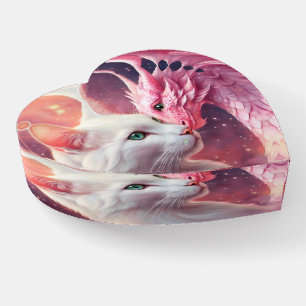 Fantasy Dragon Heart Shape Paperweight