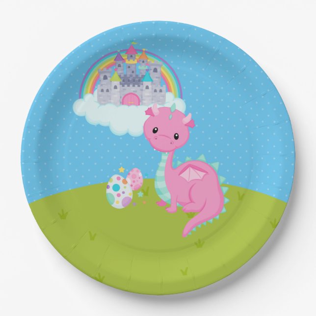 Fantasy Dragon Kids Party Paper Plates (Front)